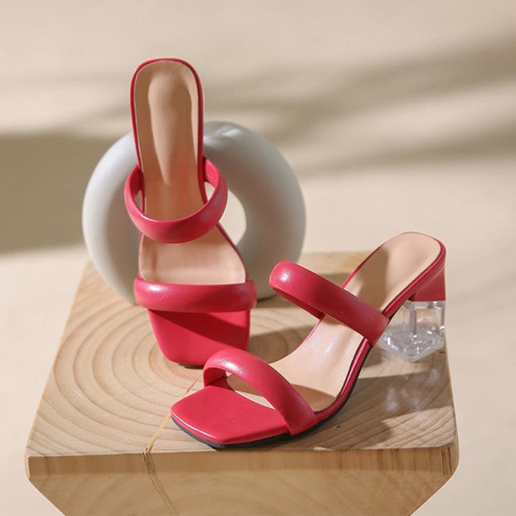 クリアヒールサンダル ミュールレディース[品番：AGCW0003115