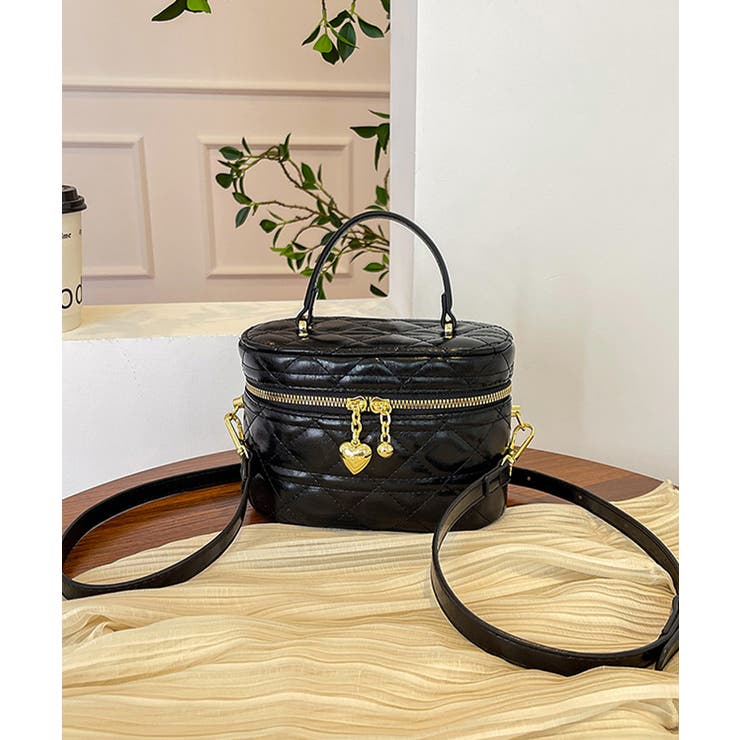 キルティング バニティバッグ 斜めがけ鞄[品番：AGCW0005818