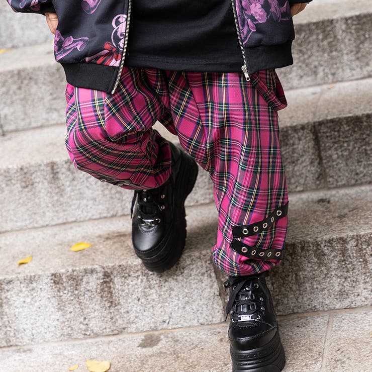 タータンボンテージパンツ パンク ファッション[品番：ACDW0001623