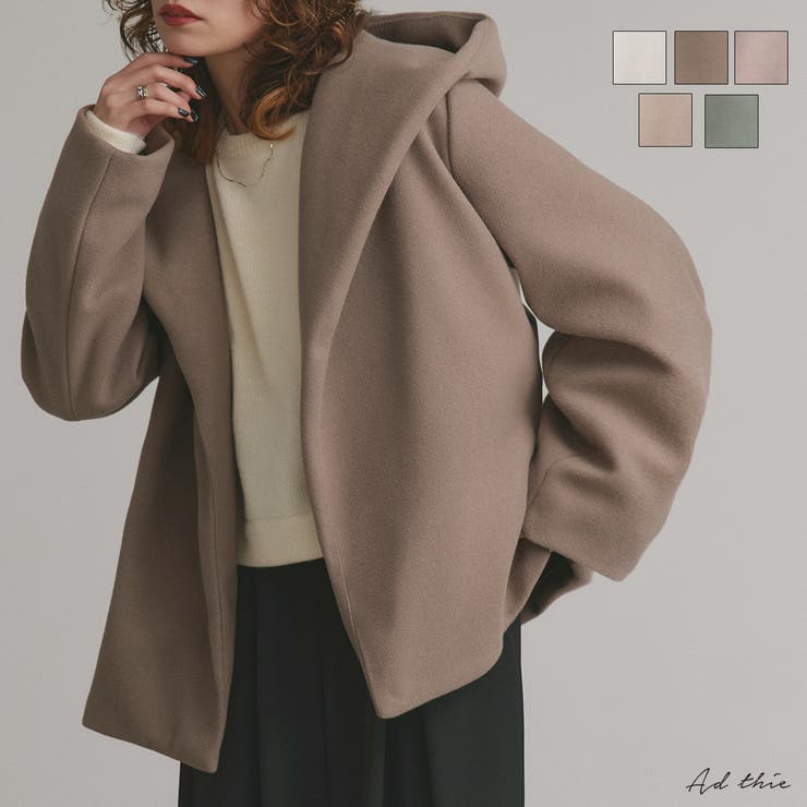 フード付きコート アウター コート[品番：ADEW0000278]｜ad thie