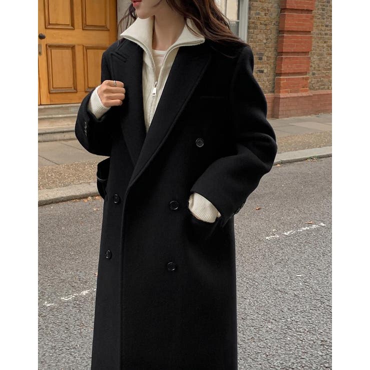 ダブルブレスト長身デザインの上品コート[品番：UZ000011883]｜Bifrost