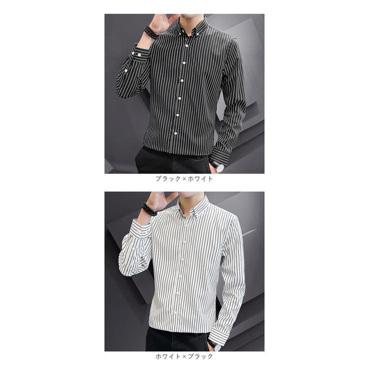 ストライプシャツ メンズ 長袖シャツ[品番：BCYW0031822]｜BACKYARD