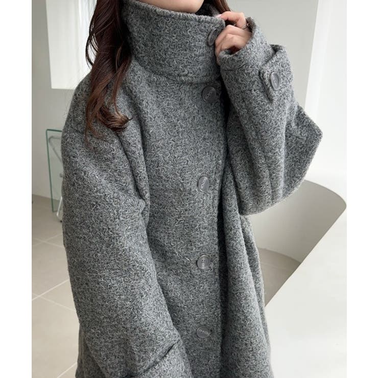 mily bilet】秋冬の味方！ウールライクスタンド2WAYカラーリングニッ