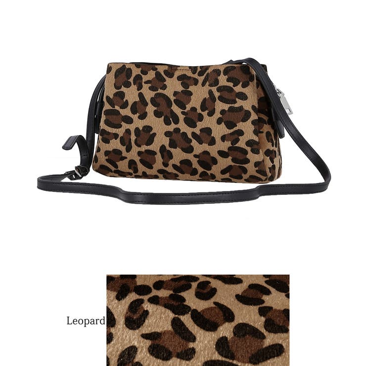レオパード柄ハラコショルダーミニバッグ[品番：PA000013284]｜coca