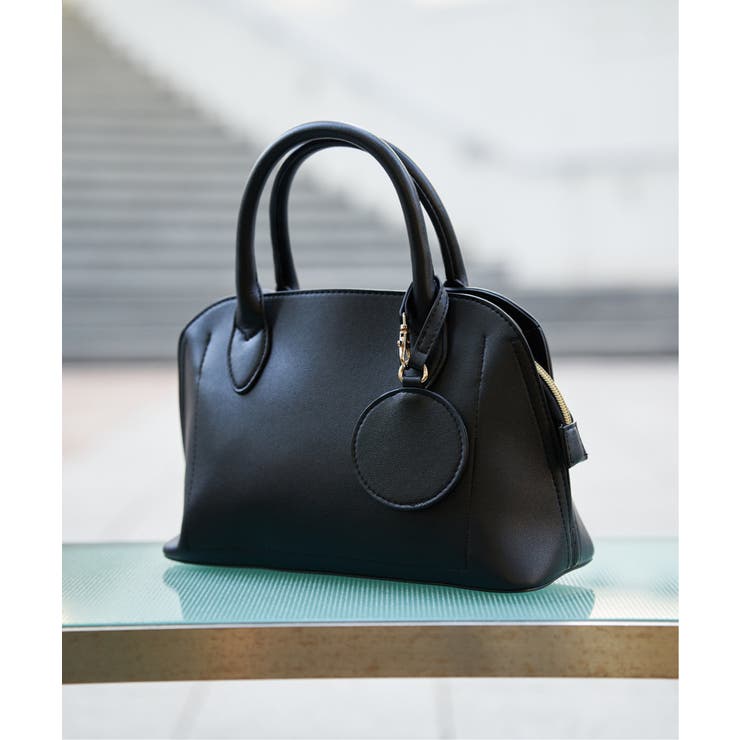 合皮2WAYボストンミラー付きトートバッグ[品番：IKAW0023144]｜ikka