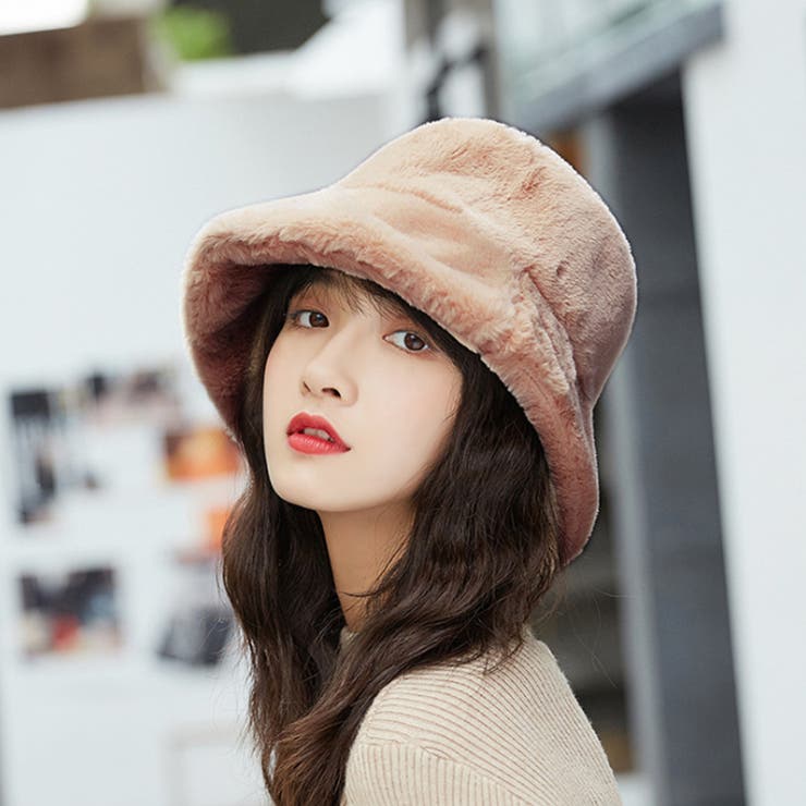 ボアバケットハット フェイクファーハット もこもこ[品番：DMHU0002985