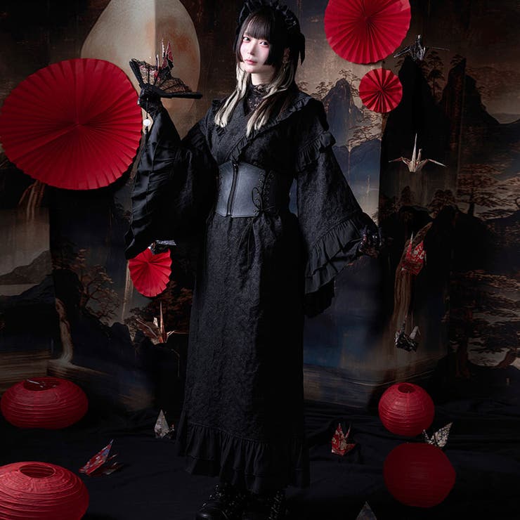 ililil【イルイルイル】たおやか地雷ちゃん着物風セーラーセットアップ