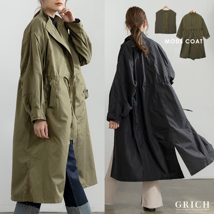 2Wayロング丈 モッズコート ライナー付き[品番：GW000004395]｜Growing