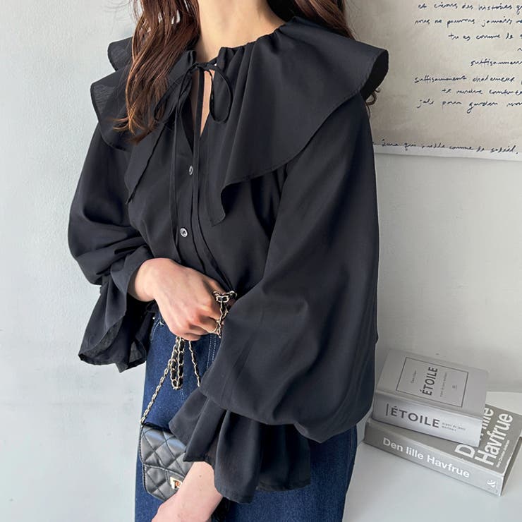 ビッグフリルカラーブラウス[品番：GERW0010757]｜GeeRA（ジーラ）の