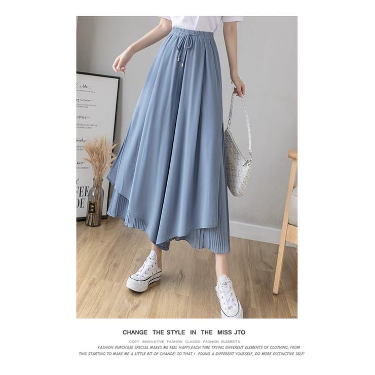 フレア ガウチョパンツ シフォン スカンツ スカーチョ[品番