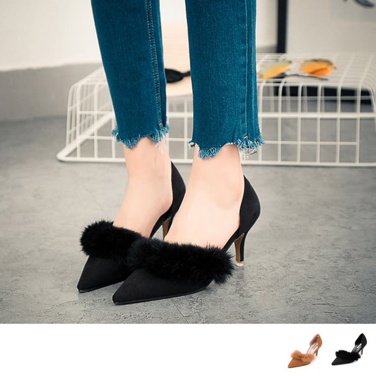 ファーパンプス パンプス シューズ[品番：ZI000001119]｜IRADOWL