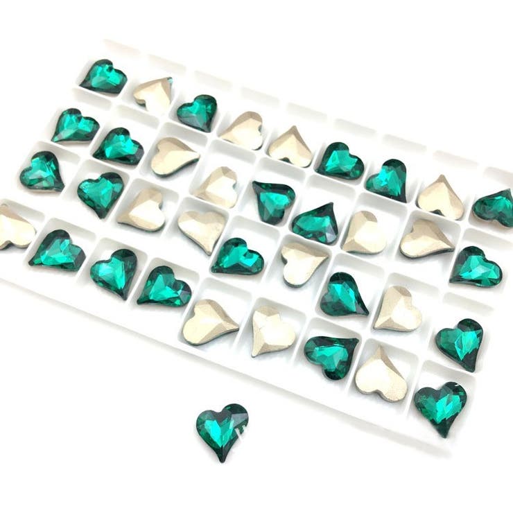 ネイルパーツ 10個セット ハート型ラインストーン[品番：FQ000110186