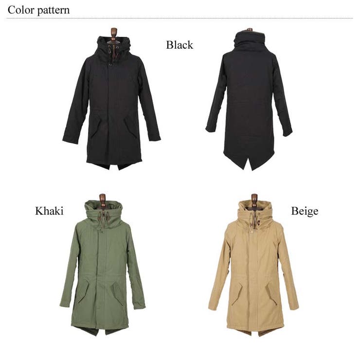 ボリュームネックモッズコート モッズコート メンズ[品番：OE000002853