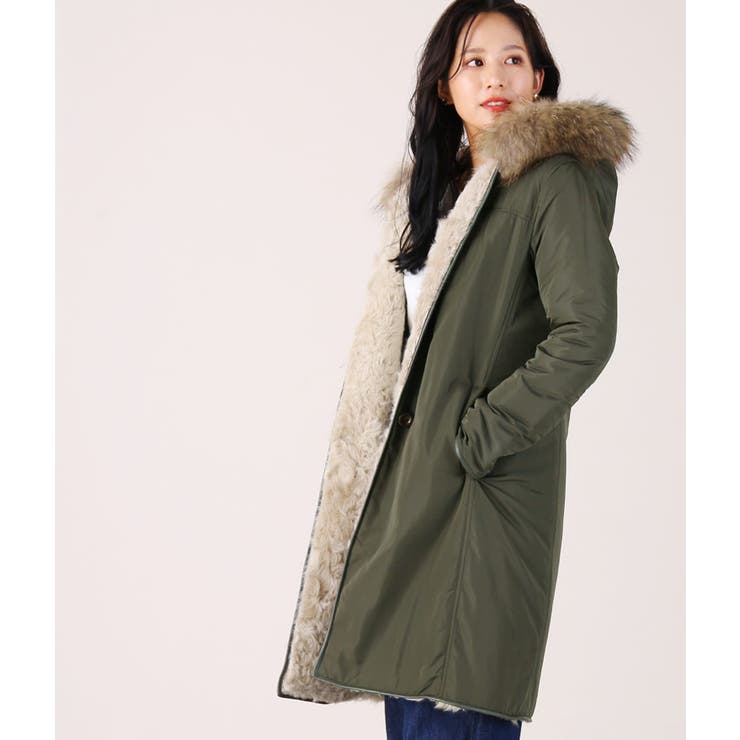 レディース モッズコート ラクーンファー[品番：SNKC0001233]｜sankyo