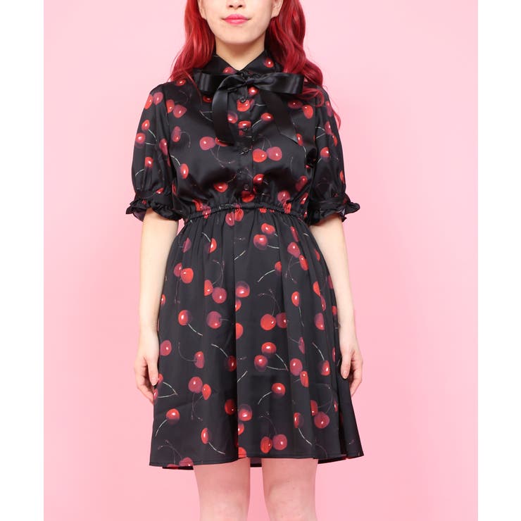 WC】チェリー柄ワンピース[品番：WG010037501]｜WEGO【WOMEN