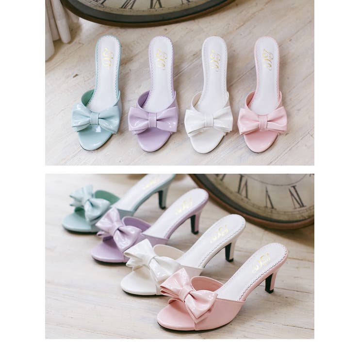 夢展望オリジナル!7cmヒールのリボンミュール|DML|PR|SW||][品番