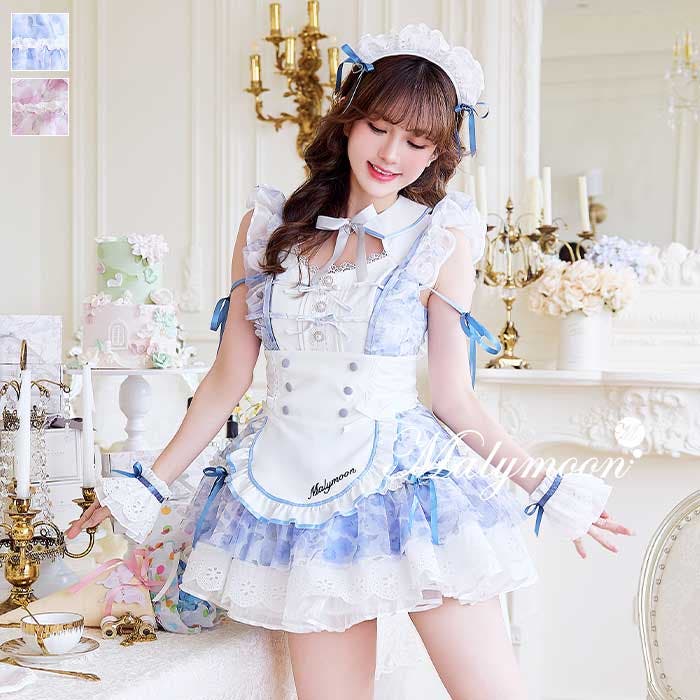 シフォンフリルブロッサムメイド《オリジナルコスプレ7点セット