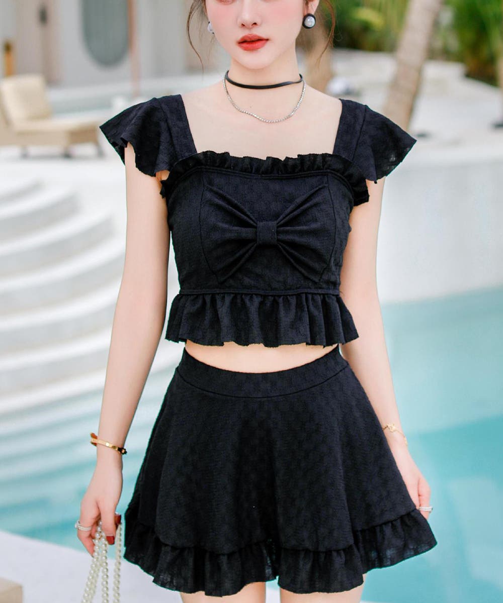 盛れる水着レディースフリル水着2点セット[品番：AGCW0006828