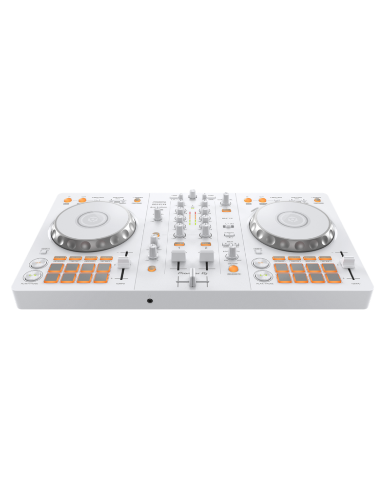 White DDJ-FLX4 2-channel DJ controller for rekordbox and Serato