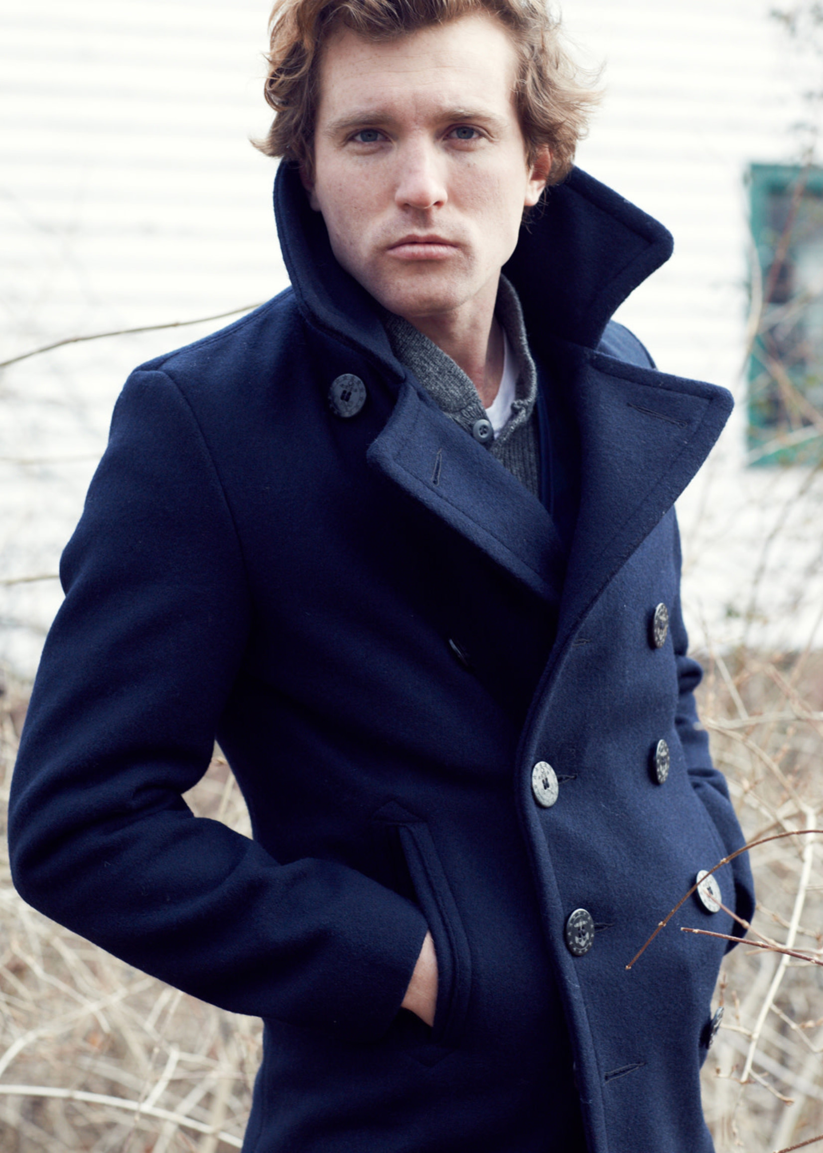 Schott Navy Melton Wool Peacoat (751) - Drinkwater's Cambridge