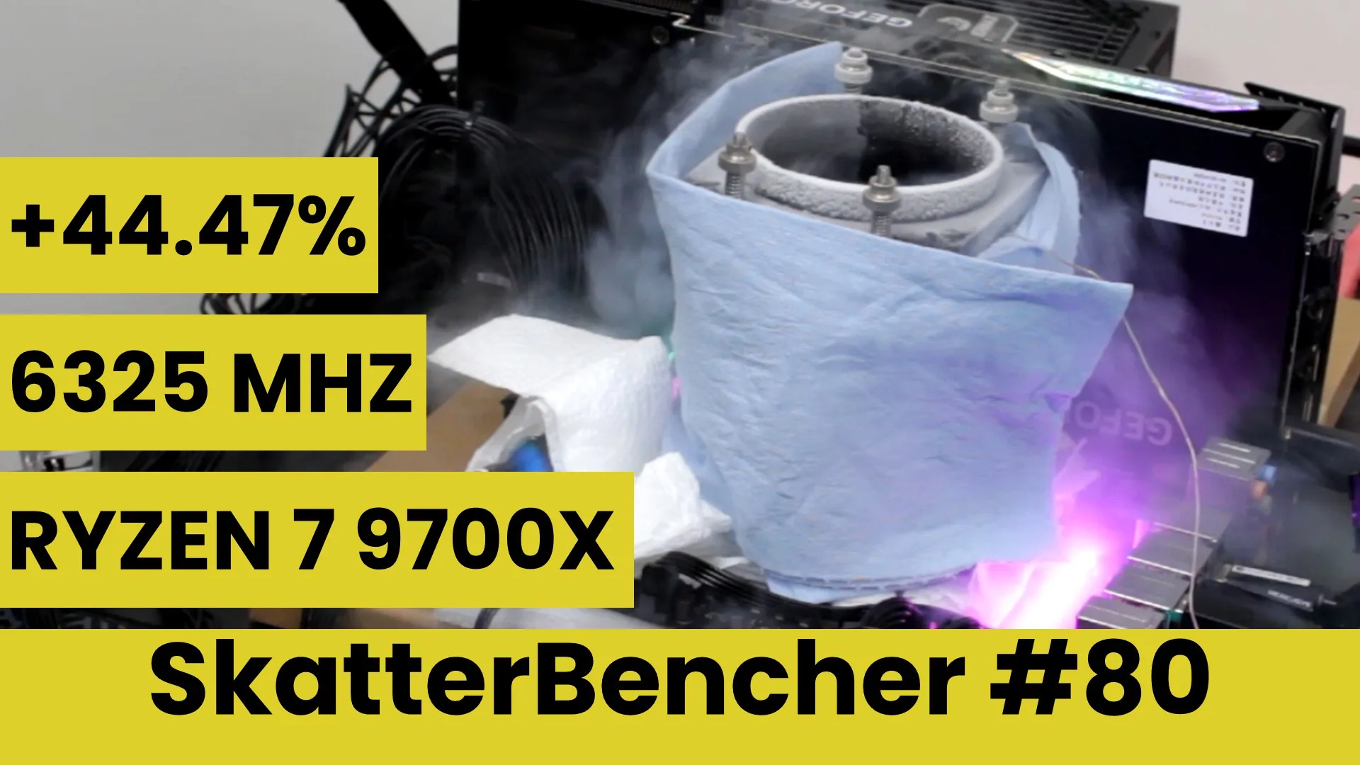 SkatterBencher #80: Ryzen 7 9700X Extreme Overclocked to 6325 MHz