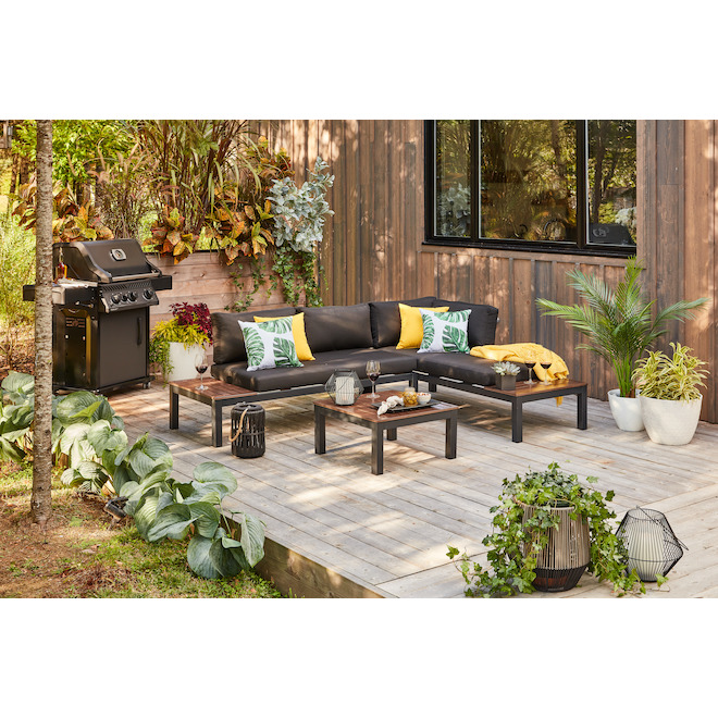 Style Selections Maven Black Aluminum Frame Patio Conversation Set
