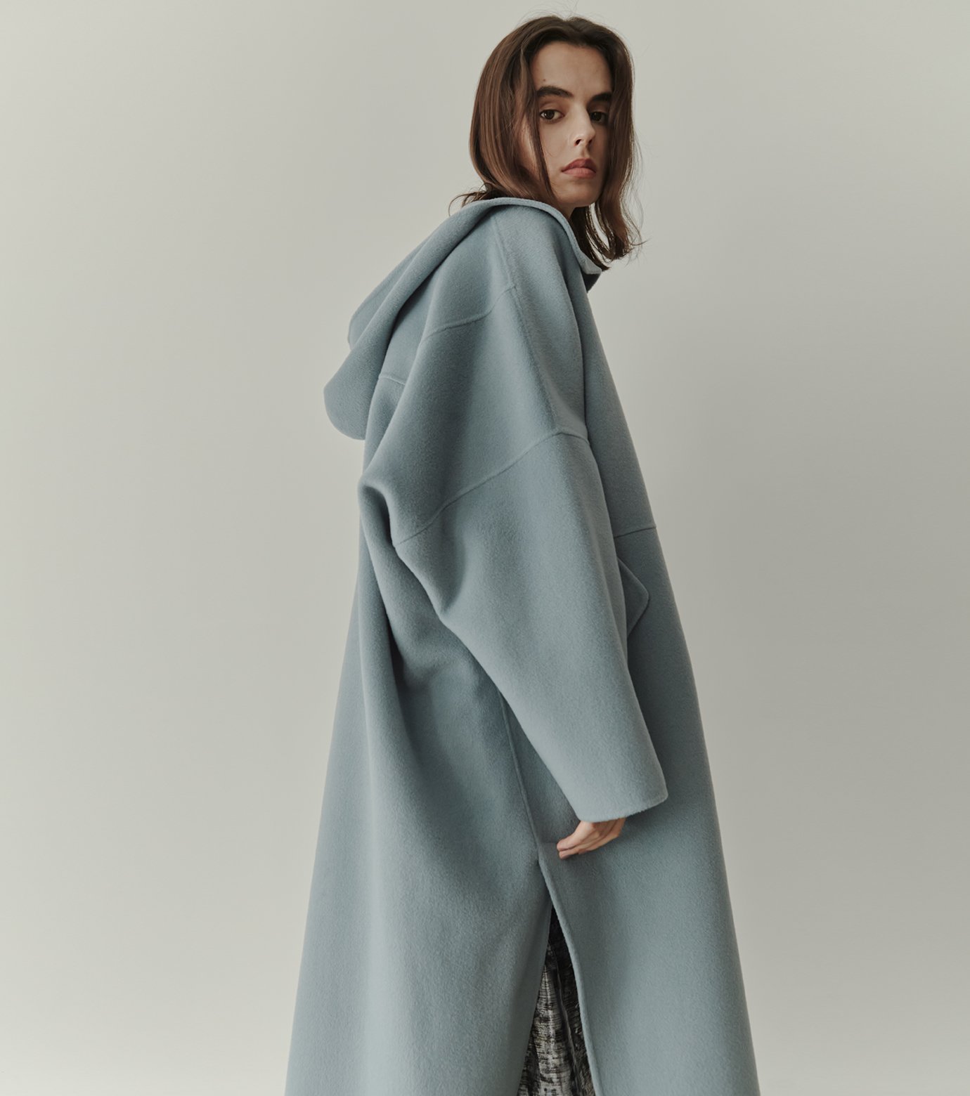 ル シェル ブルー - LE CIEL BLEU | Hooded Double-Face Coat-Light
