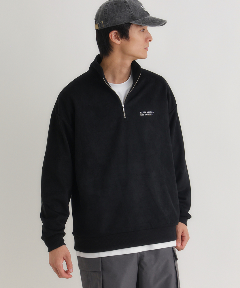 フェイクスエードハーフZIPトレーナー「NEWカラ―追加」(M オフシロ