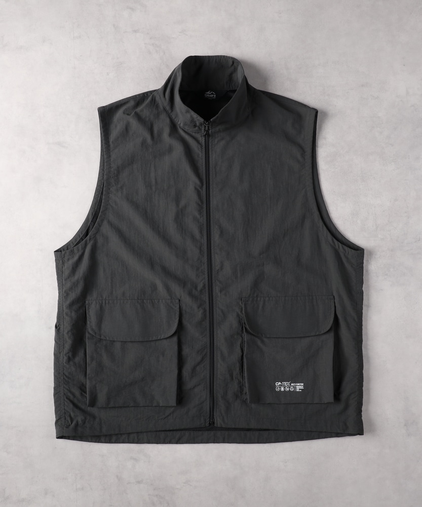 ワッシャーナイロン中綿スタンドネックベスト/セットアップ対応(M