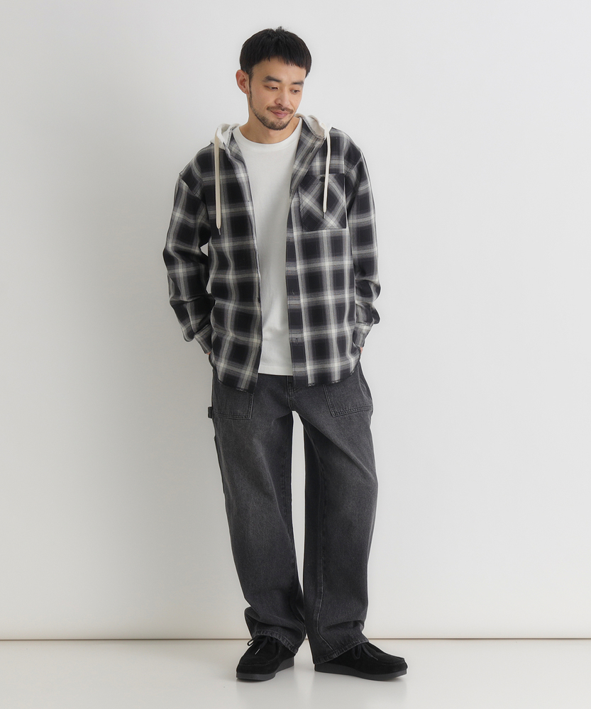 BANG ON! フード付きチェックシャツ フード付きチェックシャツ(S