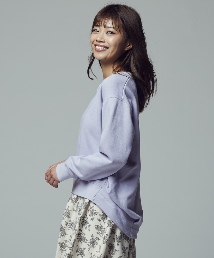 Right-on限定】 Vネックコクーントレーナー ウィメンズ(M パープル