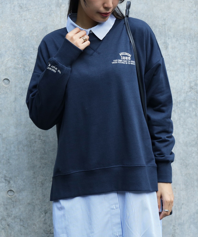 刺繍スウェット(M ネイビー): トップス｜Right-on公式オンラインショップ