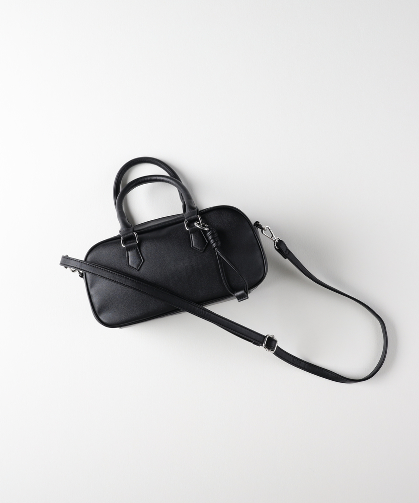 チャーム付きミニボストンバッグ(ONE SIZE ブラック): ファッション