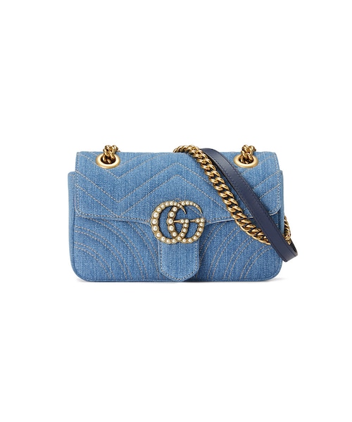 GUCCI（グッチ）の「Gucci - Ggマーモント デニム ショルダーバッグ