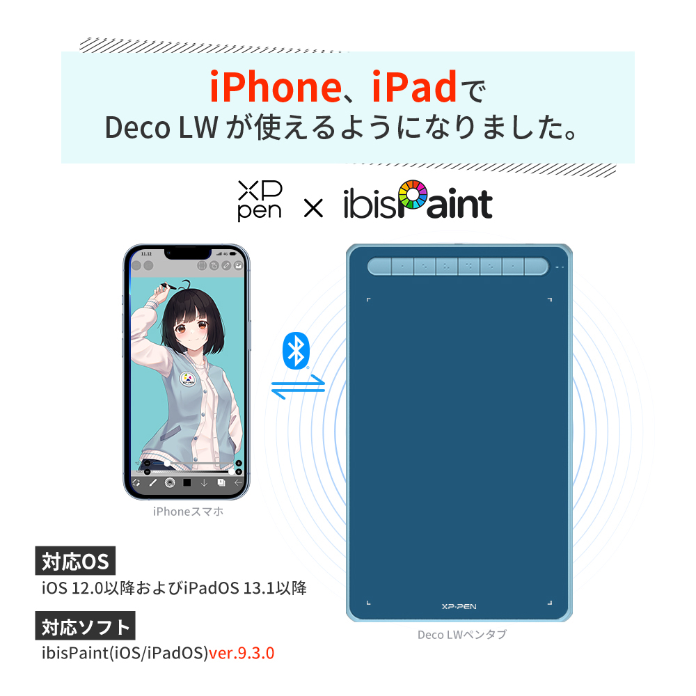 XPPen エックスピーペン Deco LW BK [ブラック] 10x6インチ 有線/無線