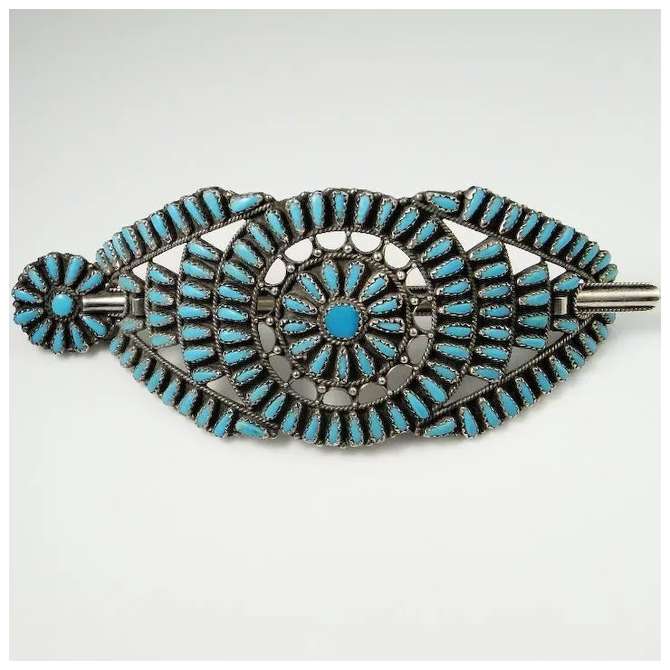 Astonishing designer signed custom Zuni Fine Turquoise American