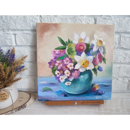 ロシア 野生の花の絵画 花 オリジナルアート キャンバス 静物画 油絵