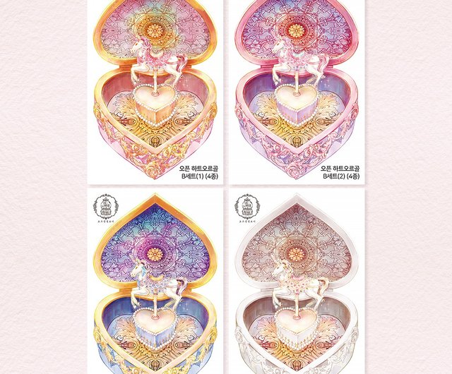 韓国 ハートオルゴール物品ステッカー Cream Peach・ Orgel melody