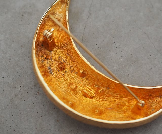 CHRISTIAN DIOR ディオール MOON 月ブローチ ゴールド ヴィンテージ