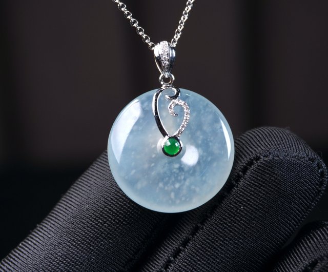 送料無料 40%OFF】台湾 モナ氷種翡翠平安扣ネックレス 18Kゴールド