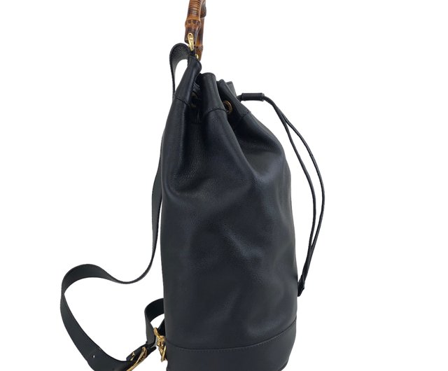 日本直送 名牌中古包 】GUCCI グッチ バンブー レザー 巾着 ショルダー