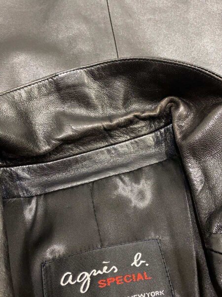 agnes b.(アニエスベー) / レザージャケット・ブルゾン/38/羊革/BLK