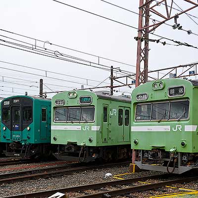 吹田総合車両所でウグイス色103系最後の展示｜鉄道ニュース｜2024年1月