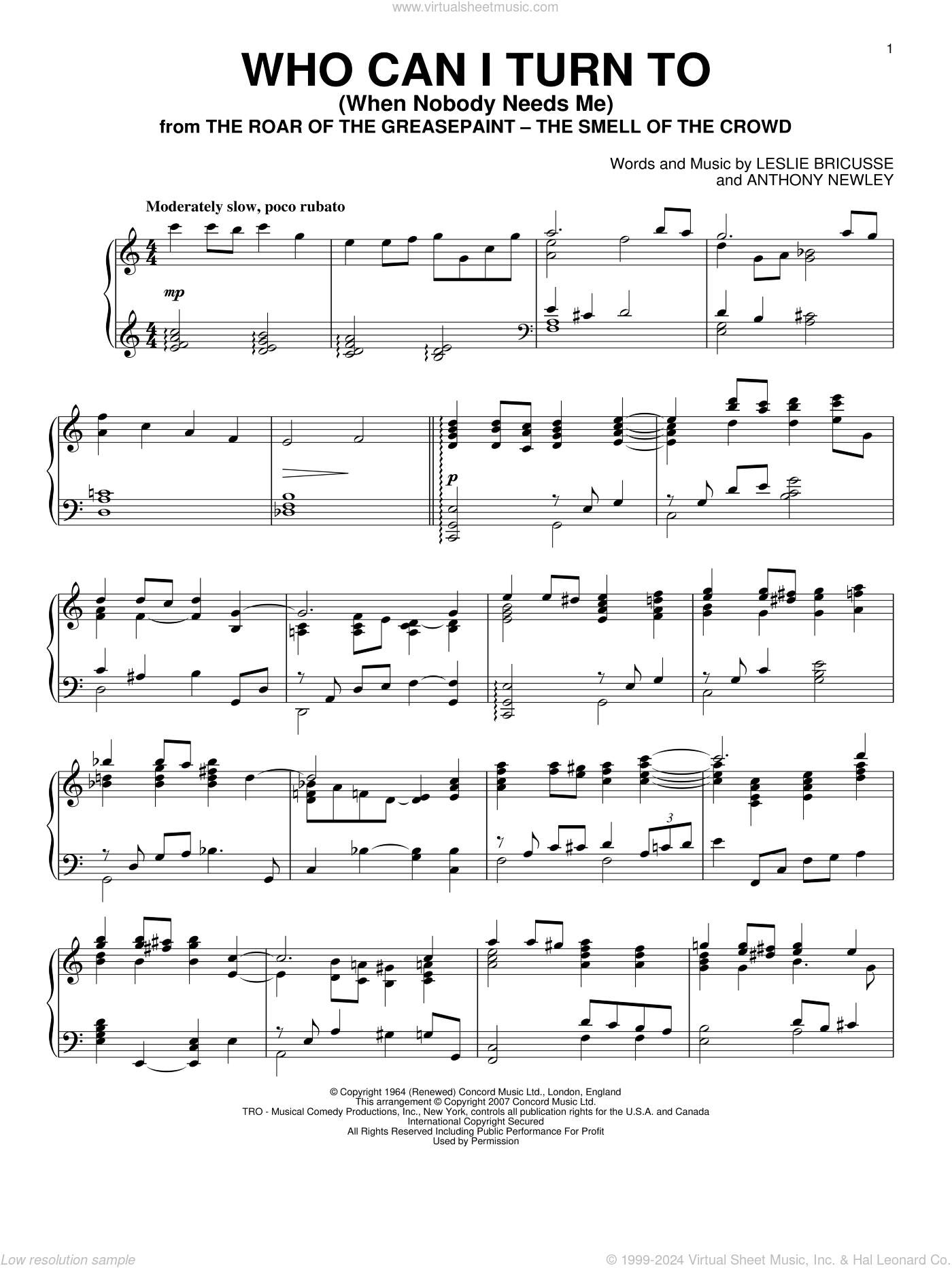 ボーカル ビッグバンド譜面：WHO CAN I TURN TO? ボーカル ビッグ