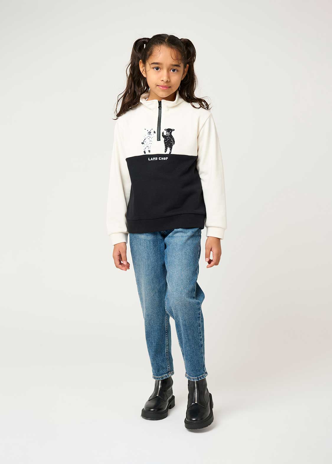 ラムチョップフレンズ｜ハーフジップスウェット｜キッズ｜グラニフ