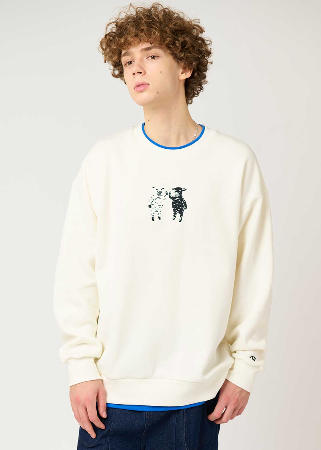 ラムチョップフレンズ｜裏起毛レイヤードビッグスウェット｜ユニ