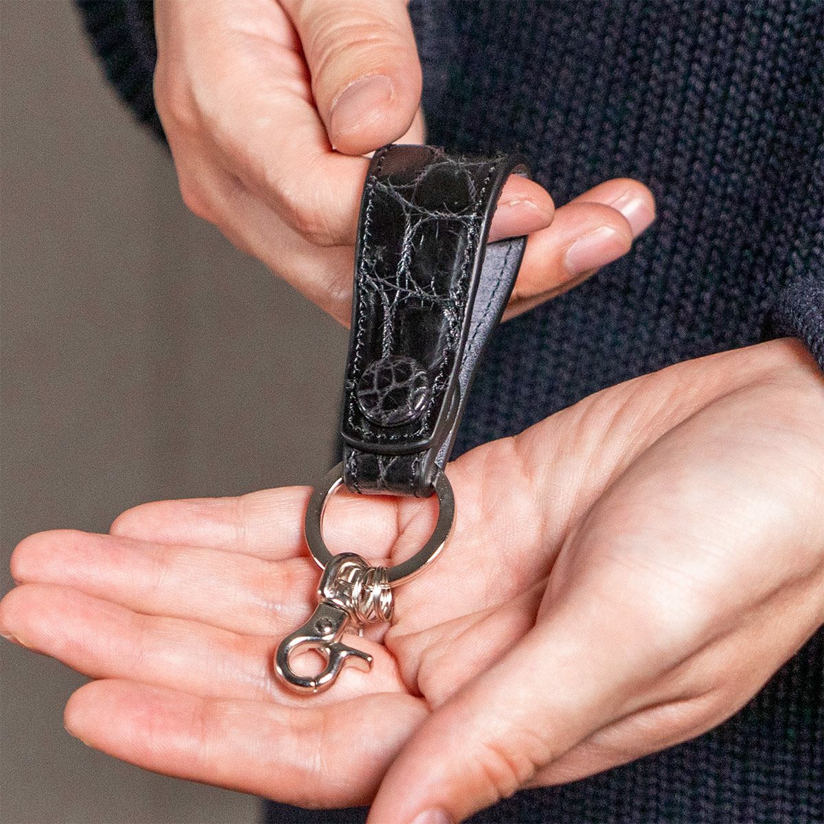 ナイルクロコダイルストラップキーホルダー | キーケース