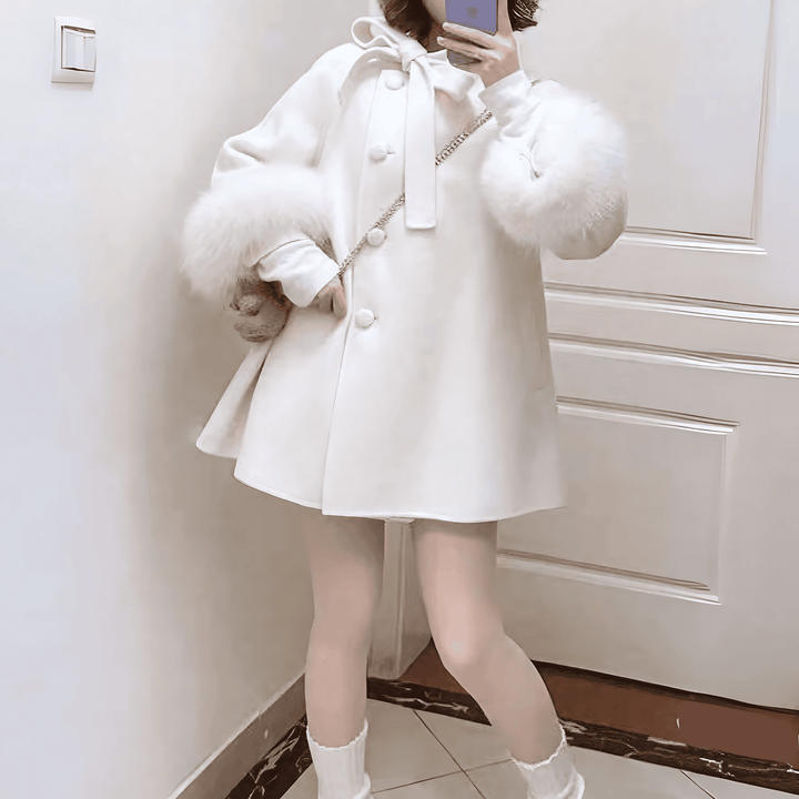 スイートリボンファーカフスコート◇コート 量産型 XS、S、M、L、XL