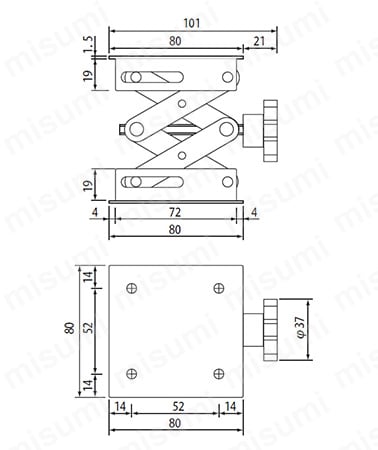 6-448-04 | ラボラトリージャッキ 耐荷重8～45kg | アズワン | MISUMI