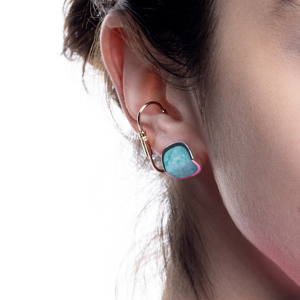 SPEAR ドアノッカー ピアス Lサイズ / タイガーアイ&アマゾナイト